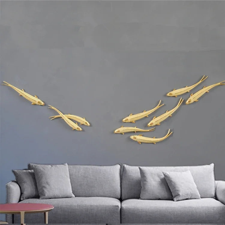 Living Room Background Wall Creative Decoration Wall Hanging Dining Room Wall Decoration Hanging Fish Oasis Select