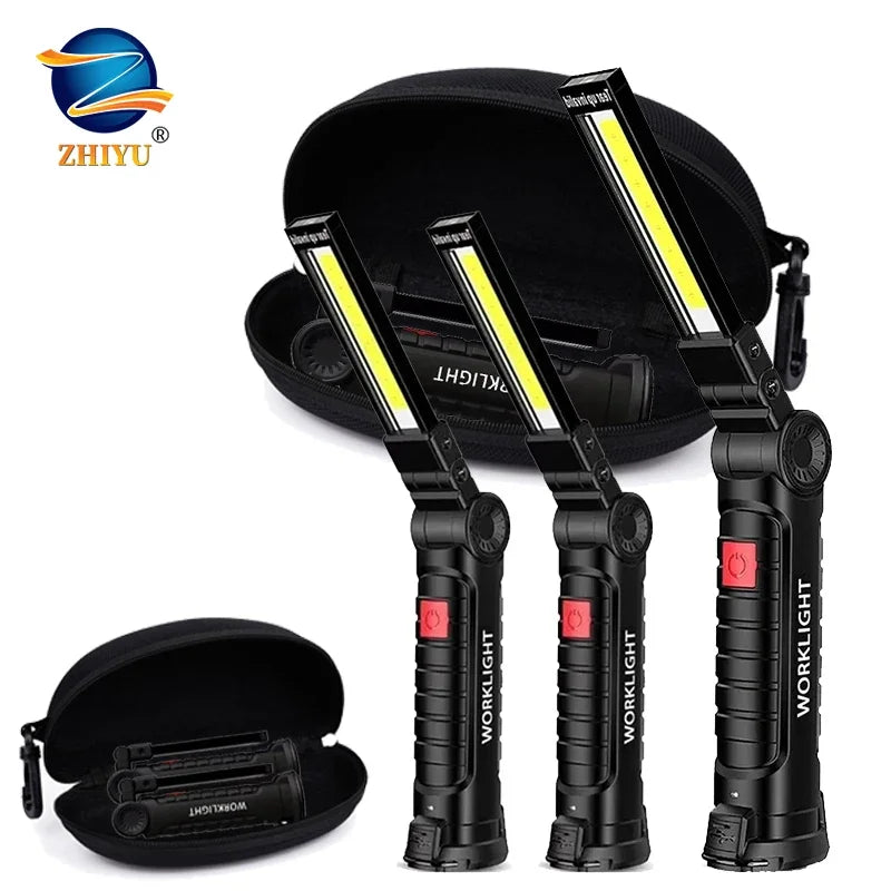 USB Rechargeable COB LED Flashlight | Magnetic, 5 Modes