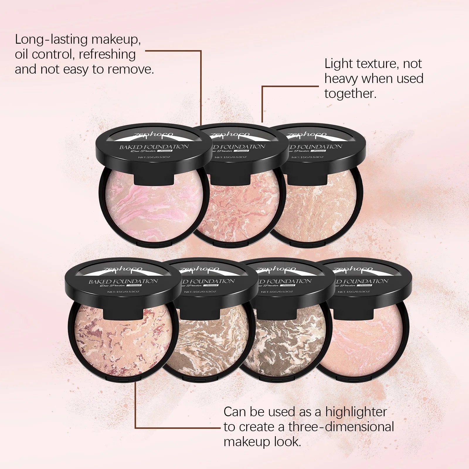 Zephoco Matte Baked Powder Foundation – Oil Control & Colour Correct Baked Powder Foundation Oasis Select
