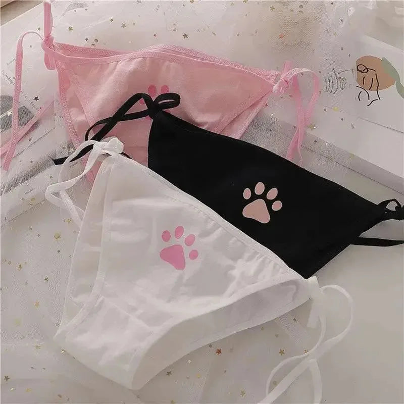 1/3/6pcs Sexy Bandage Lolita Panties Low Waist Lingerie Cute Claw Women's Briefs Low Waist Animation Underwear Oasis Select