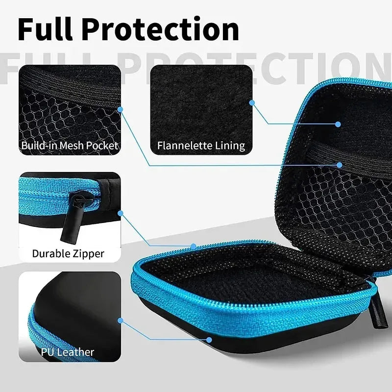 1/4pcs Earphone Protective Bag Box Hard EVA Case Digital Charger Headphone Storage Bag Usb Data Cable Organizer Carrying Pouch Oasis Select