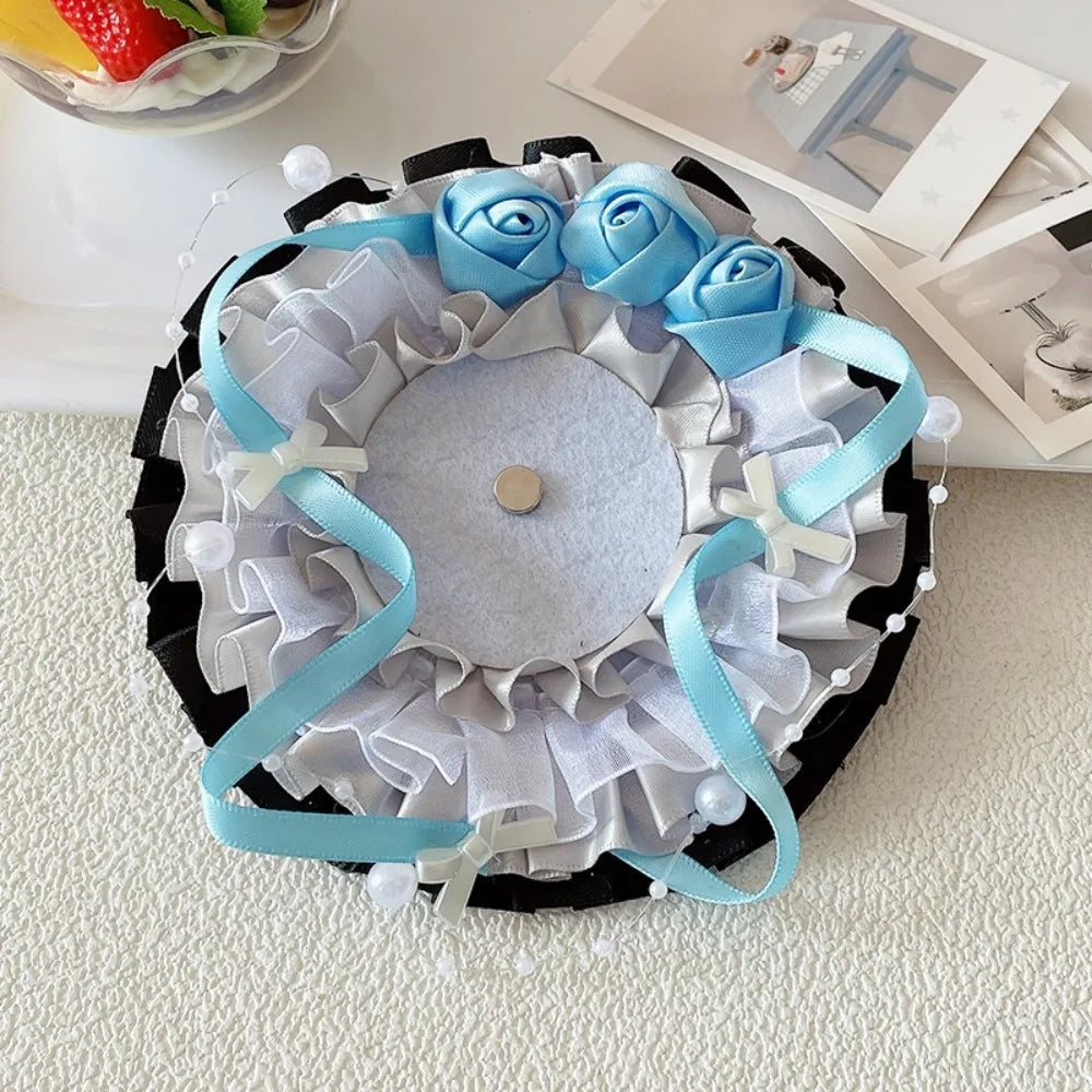 Lace Magnetic Anime Badge Holder Rose Candy Pins Display Base Heart Cross Ornate Ribbon Badge Flower Ita Bag Accessories Oasis Select Style 9