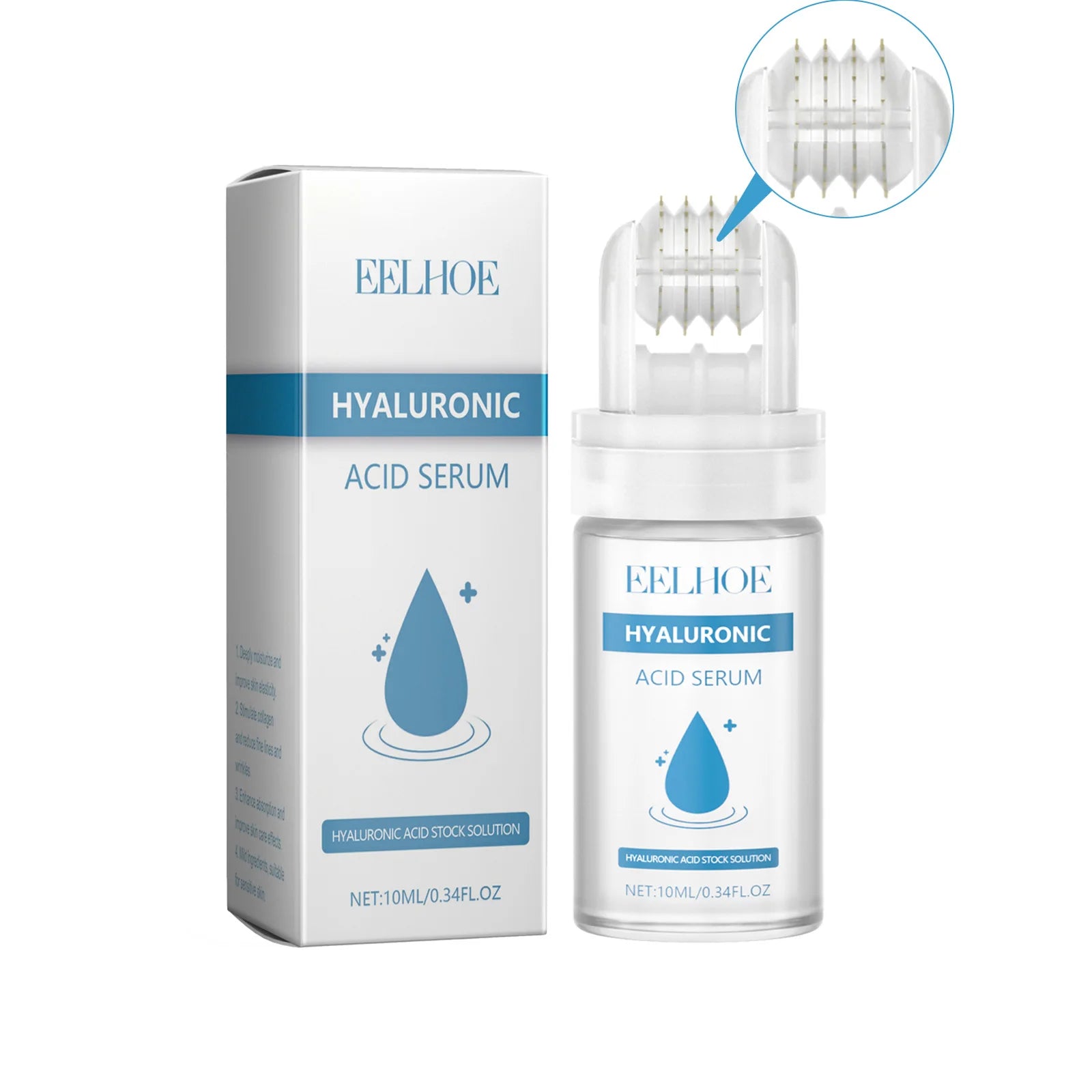 Eelhoe Hyaluronic Acid Micro Roller Serum 0.25mm – 64 Pins Microneedle Face Serum Oasis Select