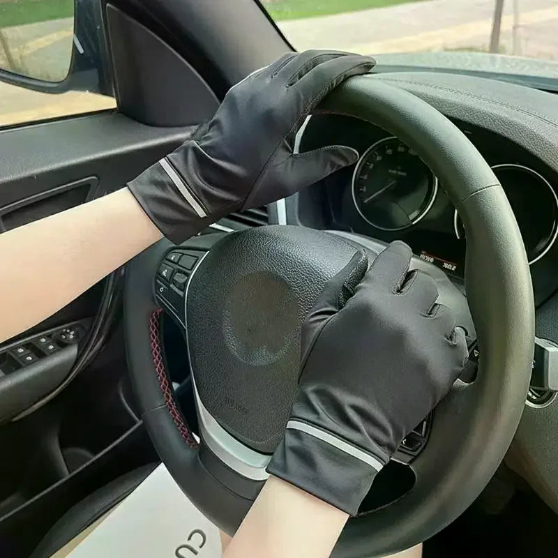 Women Summer Gloves 1Pair Sun Protection Breathable Mesh NonSlip Touchscreen Outdoor Driving Cycling Oasis Select
