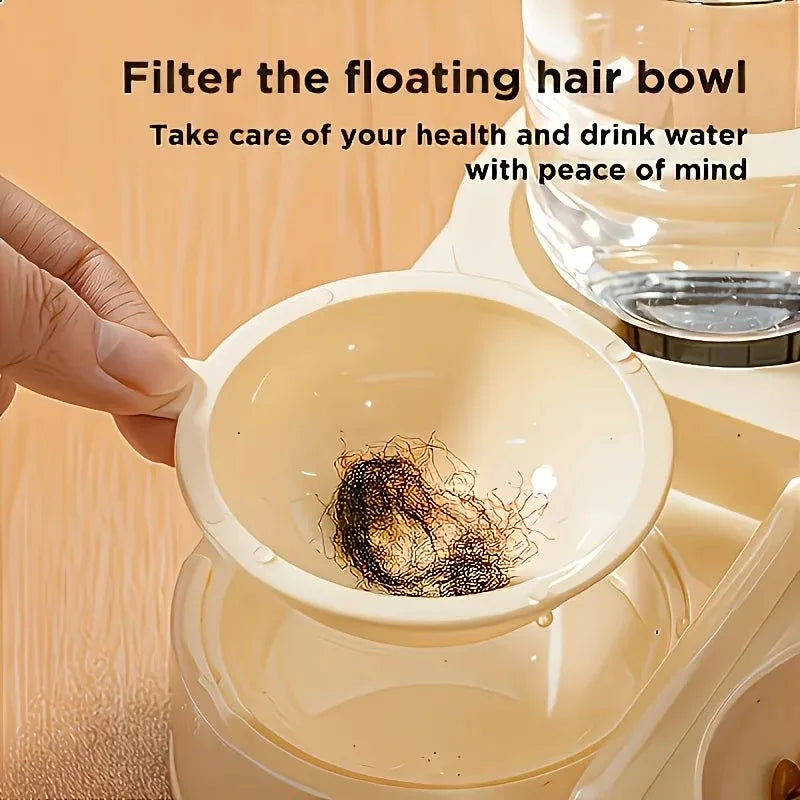 1pcs Transparent 2-in-1 Pet Food Water Bowl Dry Wet Separation Design Durable Plastic Feeder for Cats and Dogs Travel Oasis Select