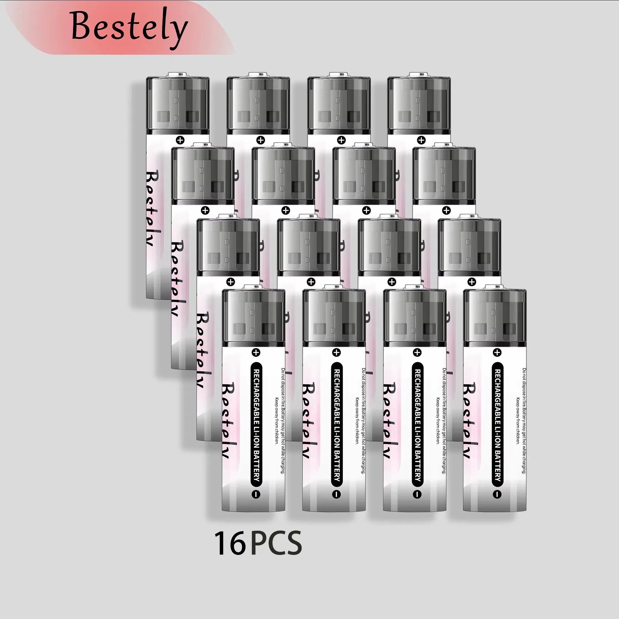 AA Rechargeable Lithium Battery 1.5v 5800mAh USB Li-ion High capacity 1.5h Fast charging Long lasting Oasis Select 16 pcs Batteries