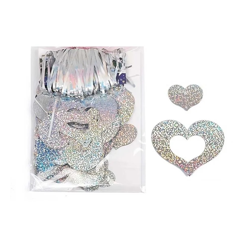 Sequin Heart String Garland Rain Curtain – 50 Pcs Party Decor