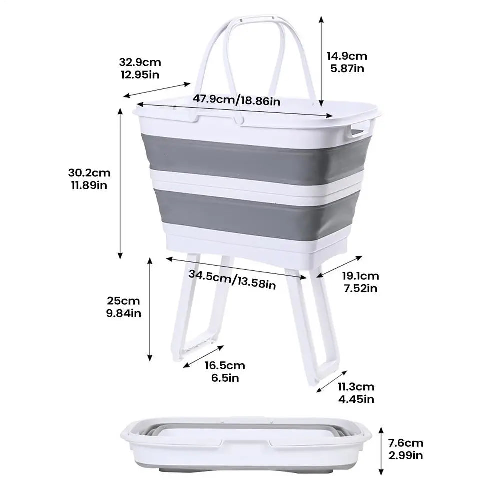 Laundry Basket 26L Large Foldable Elevated Organizer Clothes Basket Hampers for Bedroom for Home Bathroom Bedroom Kitchen Food Oasis Select A