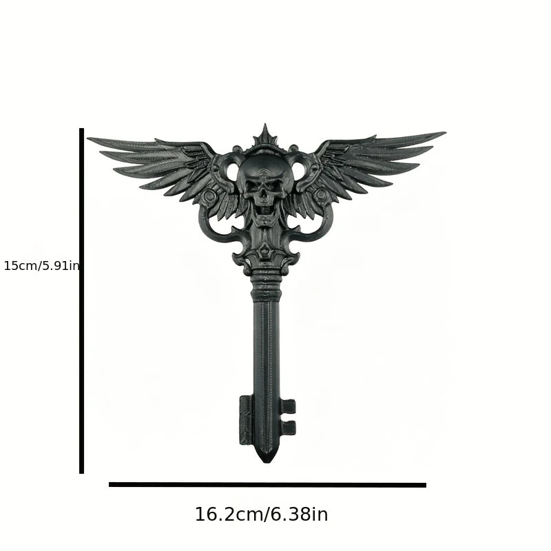 Gothic Skull Key Figurine Retro Art Statue Niche Creative Ornament Desktop Decor for Home Bookshelf Stylish Decoration Gift Oasis Select