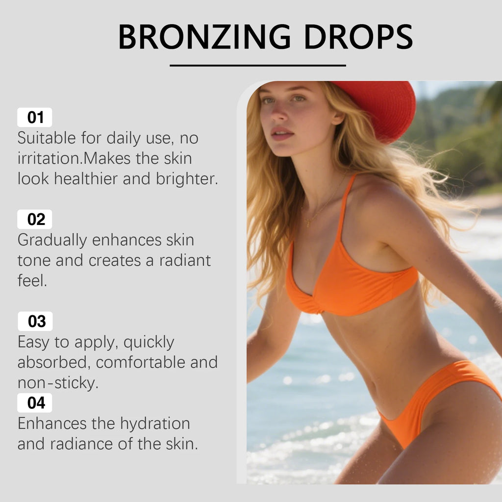 Sunless Tanning Drops Bronzing Drops for Face Gradual Natural-Looking Tan Mixable with Moisturizer Hydrating & Nourishing Vegan Oasis Select