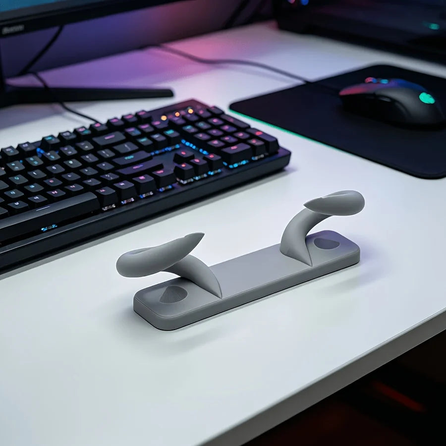 minimalism Game Controller Holder 3D Printed Anti-Slip Desk Stand Universal Gamepad Mount PS5 PS4 Xbox Gaming Desktop Organizer Oasis Select grey