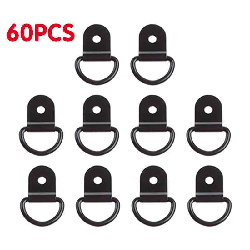10-60PCS D Shape Tie Down Anchor Rings Iron Stainless Steel Cargo Tie Down Ring for Car Truck Trailers RV Boats Oasis Select 60pcs