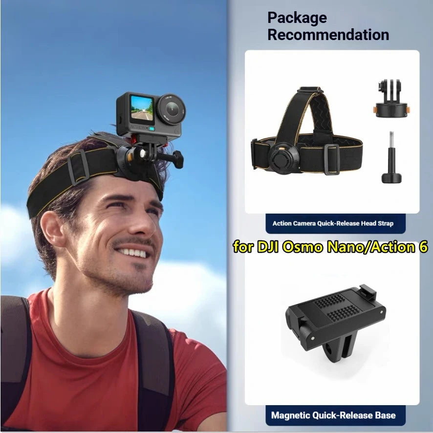 Magnetic Head & Chest Mount for DJI Osmo & Insta360 Cameras