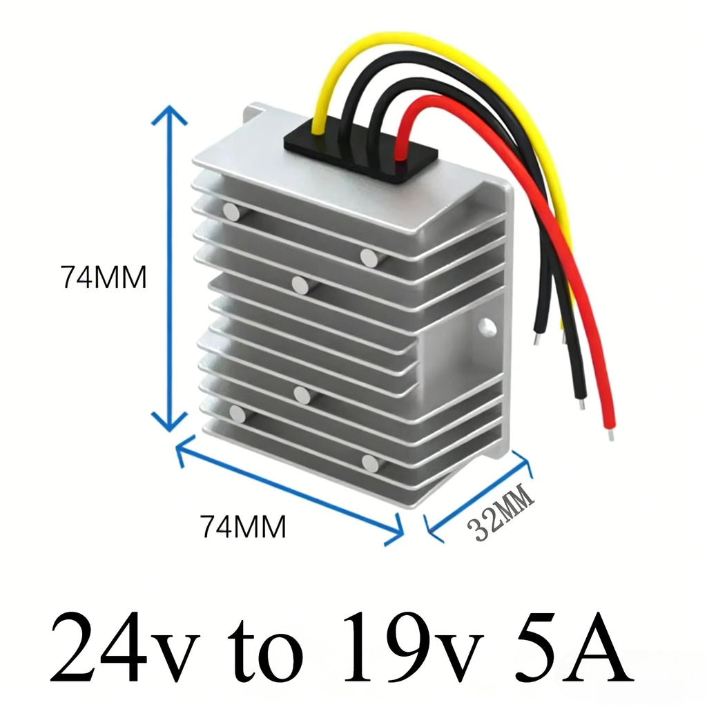 24 Volt to 19 Volt 24v to 19v 5A-20A DC Buck Converter Voltage Regulator Step Down Converter Laptop Power Supply for Car Oasis Select 24v to 19v 5A 24V 19V