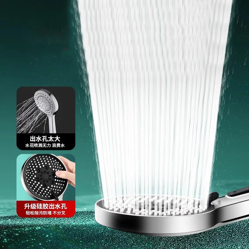 5-Mode High Pressure Handheld Shower Head | One-Key Stop