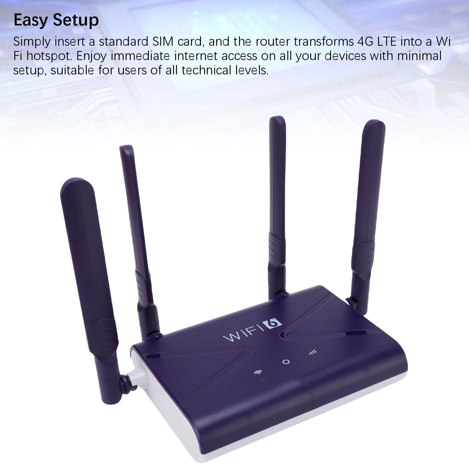 WiFi6 Wireless Router 300Mbps 4G 5G CPE LTE Router with SIM Card Slot 4 Antennae for Phone Laptop PC WiFi6 Wireless Router Oasis Select