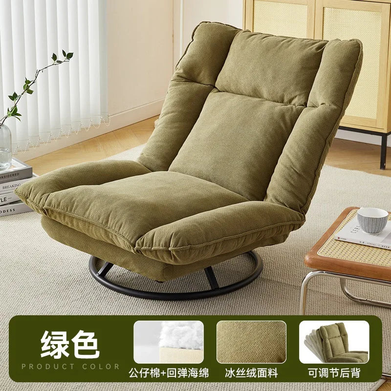 New rotating sofa chair, living room balcony fabric lazy sofa, adjustable backrest rotating leisure chair swivel chair Oasis Select green