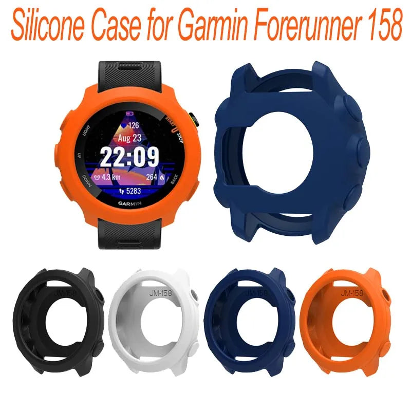 Silicone Case Cover for Garmin Forerunner 55 & 158 | Clear Bumper Smartwatch Case Cover Oasis Select