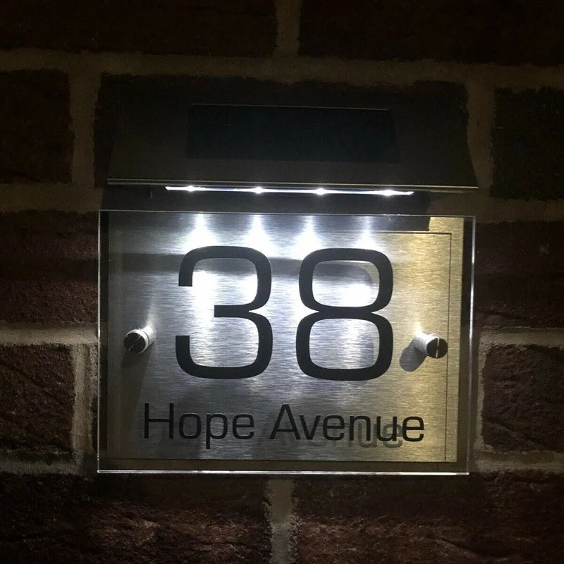 Solar-powered House Number Lights, Digital Address Indication Number Plates Light Control House Number Warning Indication Plates Oasis Select