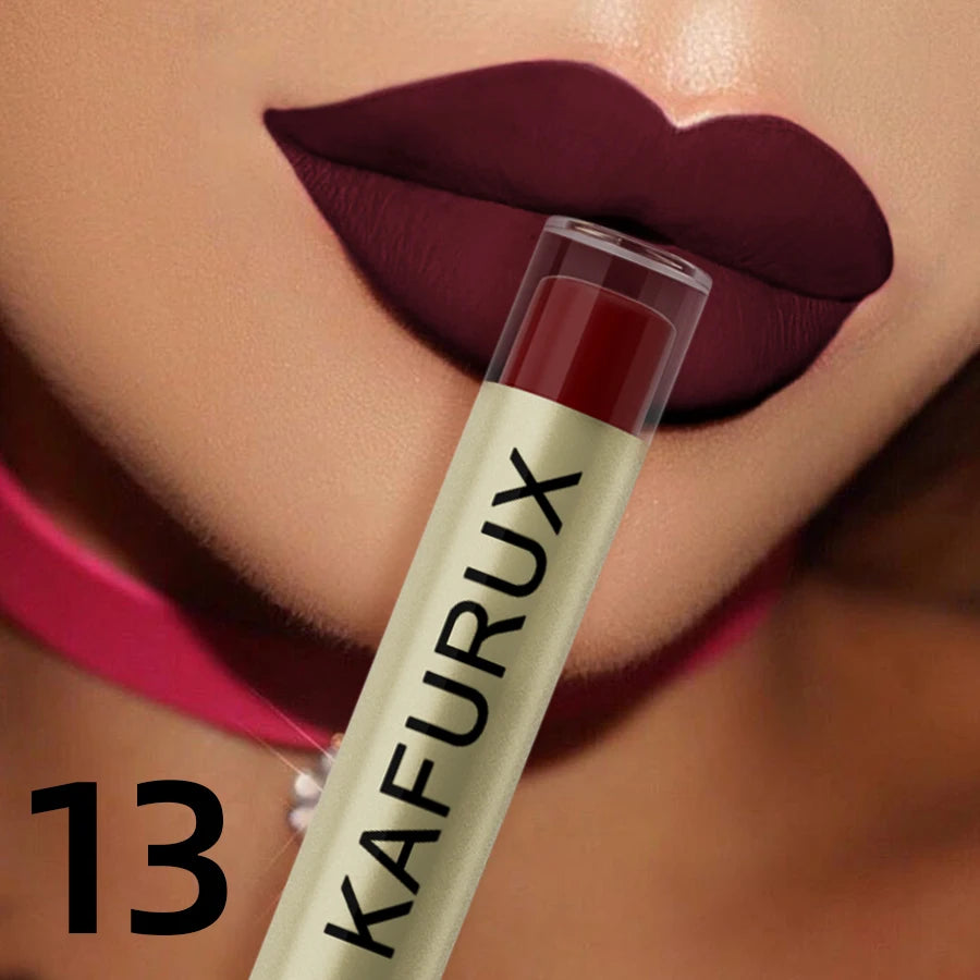KAFURUX 20-Color Velvet Matte Liquid Lipstick – Waterproof