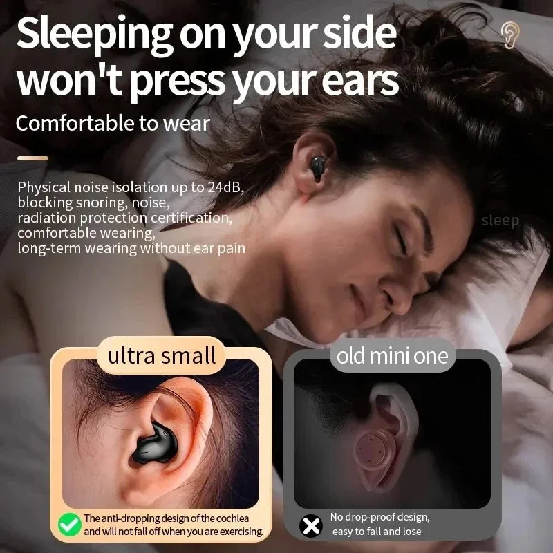 Sleep Invisible Stereo Headset IPX5 Waterproof Wireless Bluetooth Earphone Earbuds with Mic for Phone Bluetooth 5.3 Headphones Oasis Select