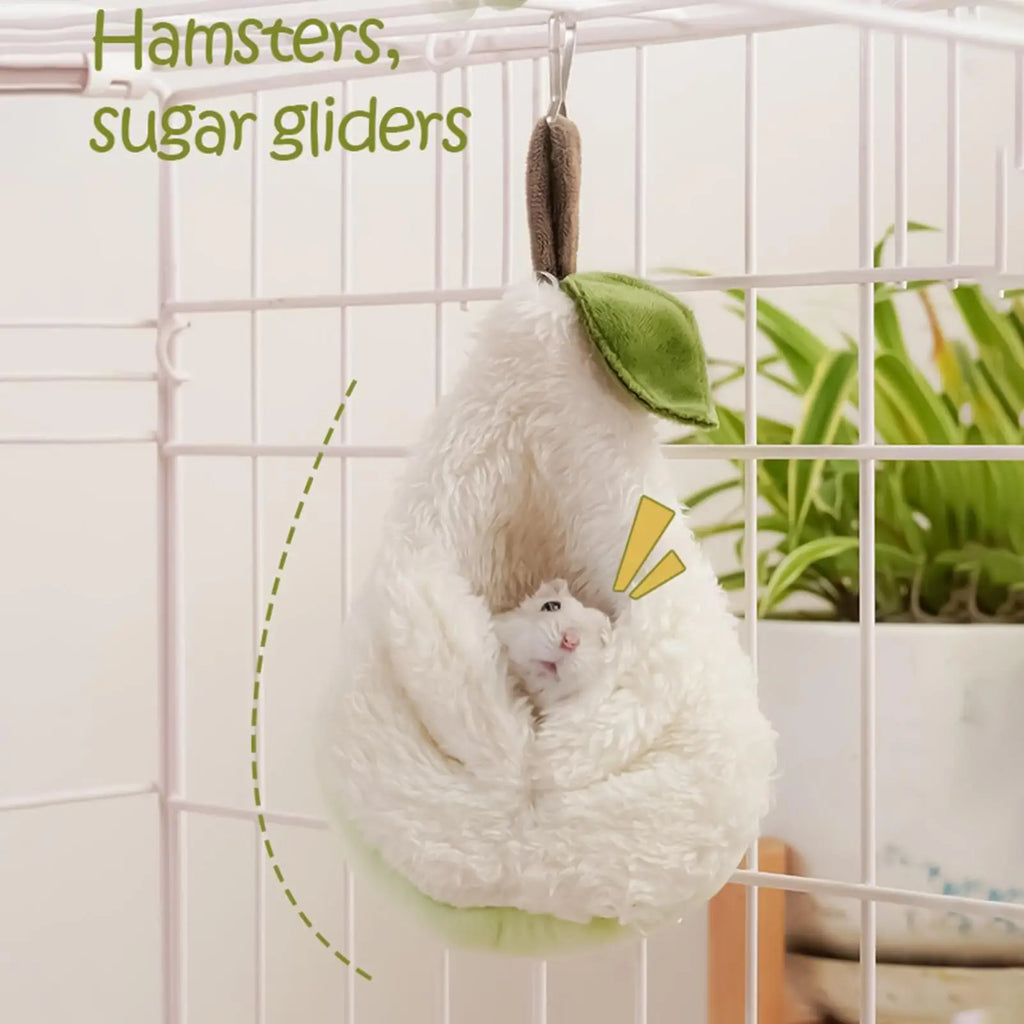 Ferret Bed with Hook House Funny Decor Funny Hamster Bed Warm Nest Hamster Hammock Pear-Shaped Plush Warm Cage Accessories Oasis Select