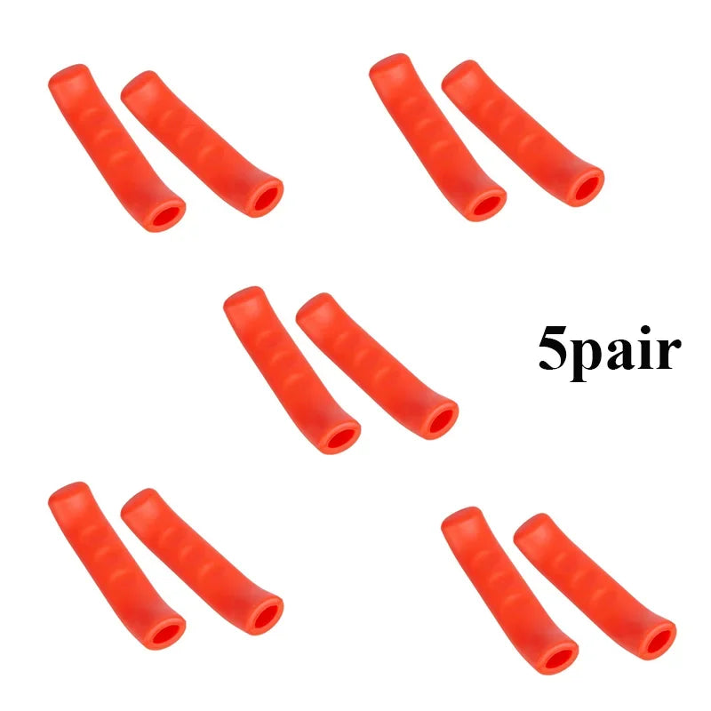 1/2/5pairs Bicycle Brake Handle Cover Silicone MTB Grip Gloves Anti Slip Bicycle Protective Equipment Bicycle Accessories Oasis Select 5pair Red