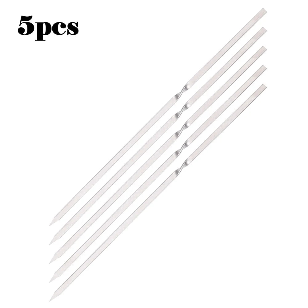 Part Barbecue Skewers Titanium Useful Professional 5PCS BBQ Barbecue Skewers Camping Functional Grilling Kabob Oasis Select 26cm