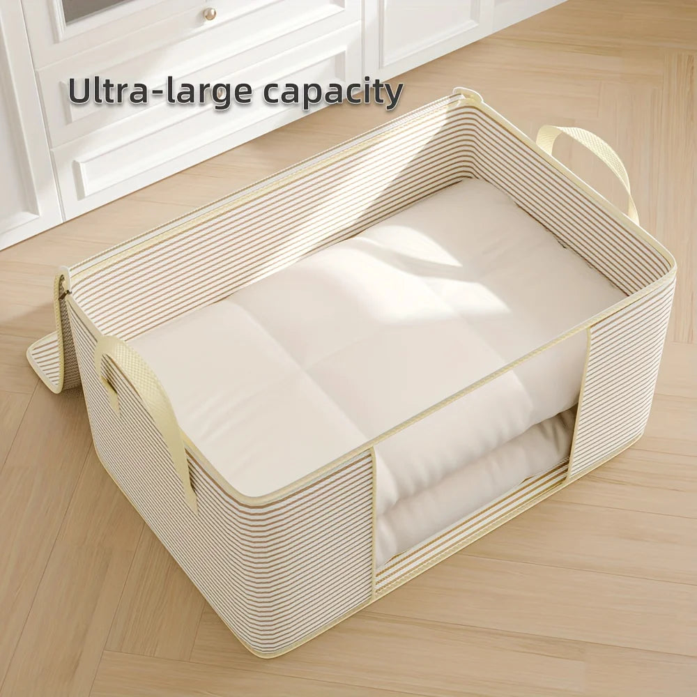 Large Capacity Foldable Storage Bag, Thickened Dustproof Zipper Clothes Organizer, Moistureproof Quilt Blanket Storage Pouch Oasis Select