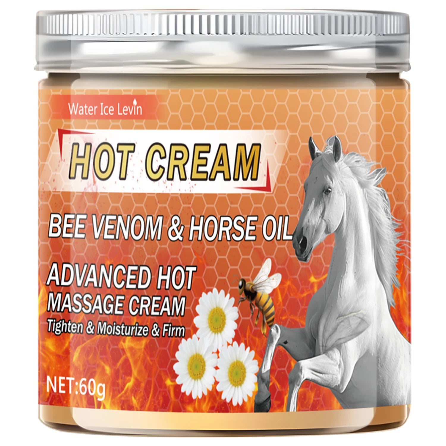 Bee Venom & Horse Oil Hot Cream – Pre-Workout Warming & Firming Warming Body Cream Oasis Select Orange 60g