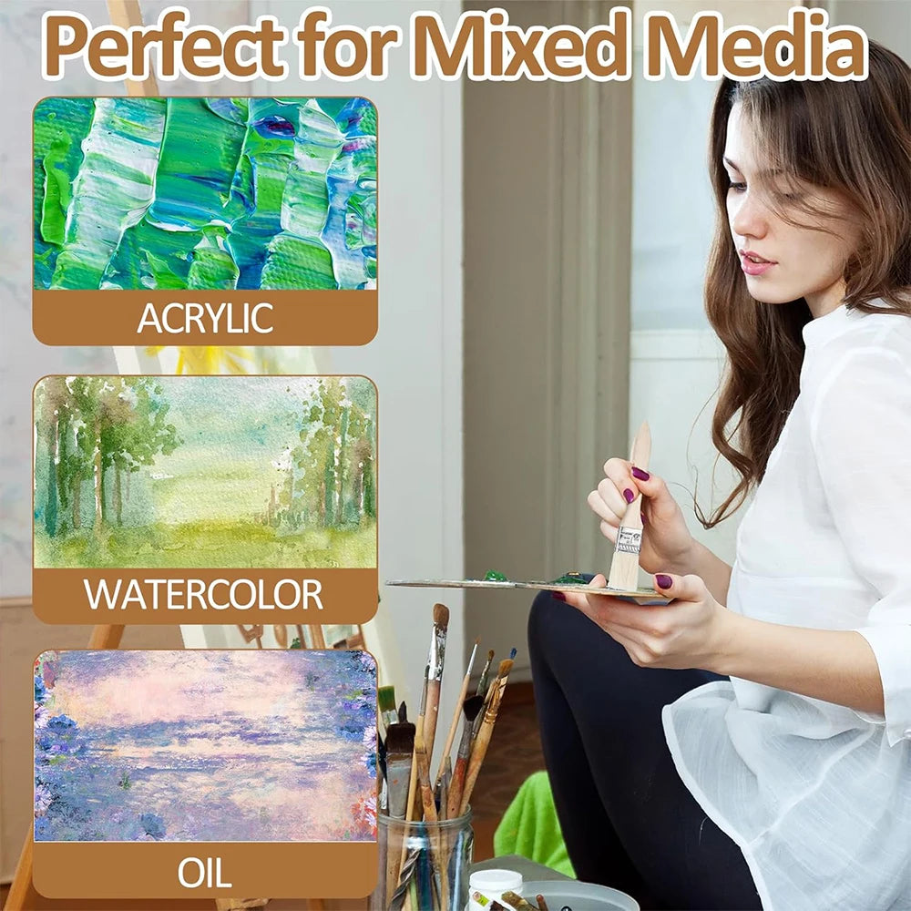 10/20/30pcs short wooden handle art brushes, hog bristle brushes, watercolor brushes, wall brushes, art brushes, cleaning Oasis Select