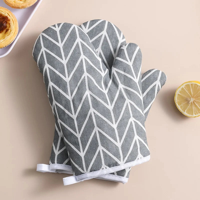 2pcs Heat-insulating Gloves, Anti-scald Microwave Gloves, High Temperature Resistant Kitchen Baking Oven Gloves Oasis Select 2pcs Gray checkered