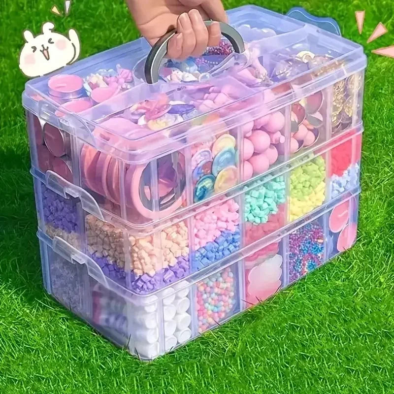 Stackable 3-Tier Plastic Storage Box Adjustable Compartment Toy Container Clear Jewelry Sundries Organizer Home Storage Supplies Oasis Select