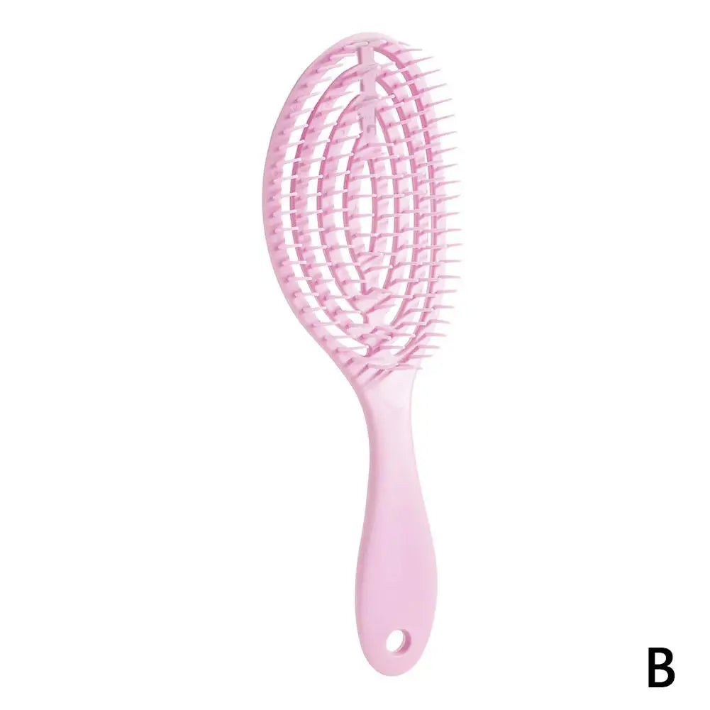 Hair Massage Comb Bristle Nylon Hairbrush Curly Detangle Hair Brush for Salon Hairdressing Tools Oasis Select pink 1PCS