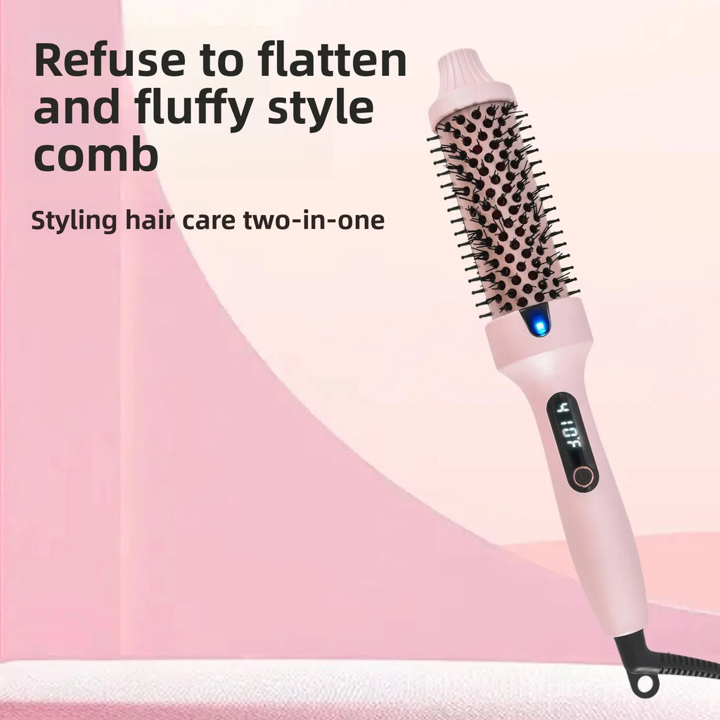 2-in-1 Electric Straightening & Curling Brush 38mm Styler