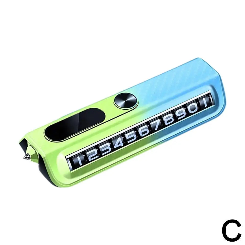 Multi-functional Auto Parking Number 2-in-1 Safety Window Breaker Interior Phone Number Car Decoration Temporary License Plate Oasis Select C