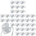 100Pcs Napkin Rings,Leaves Napkin Holders Rhinestone Napkin Buckle For Wedding Party Festival Dinner Table Decoration Durable B Oasis Select silver