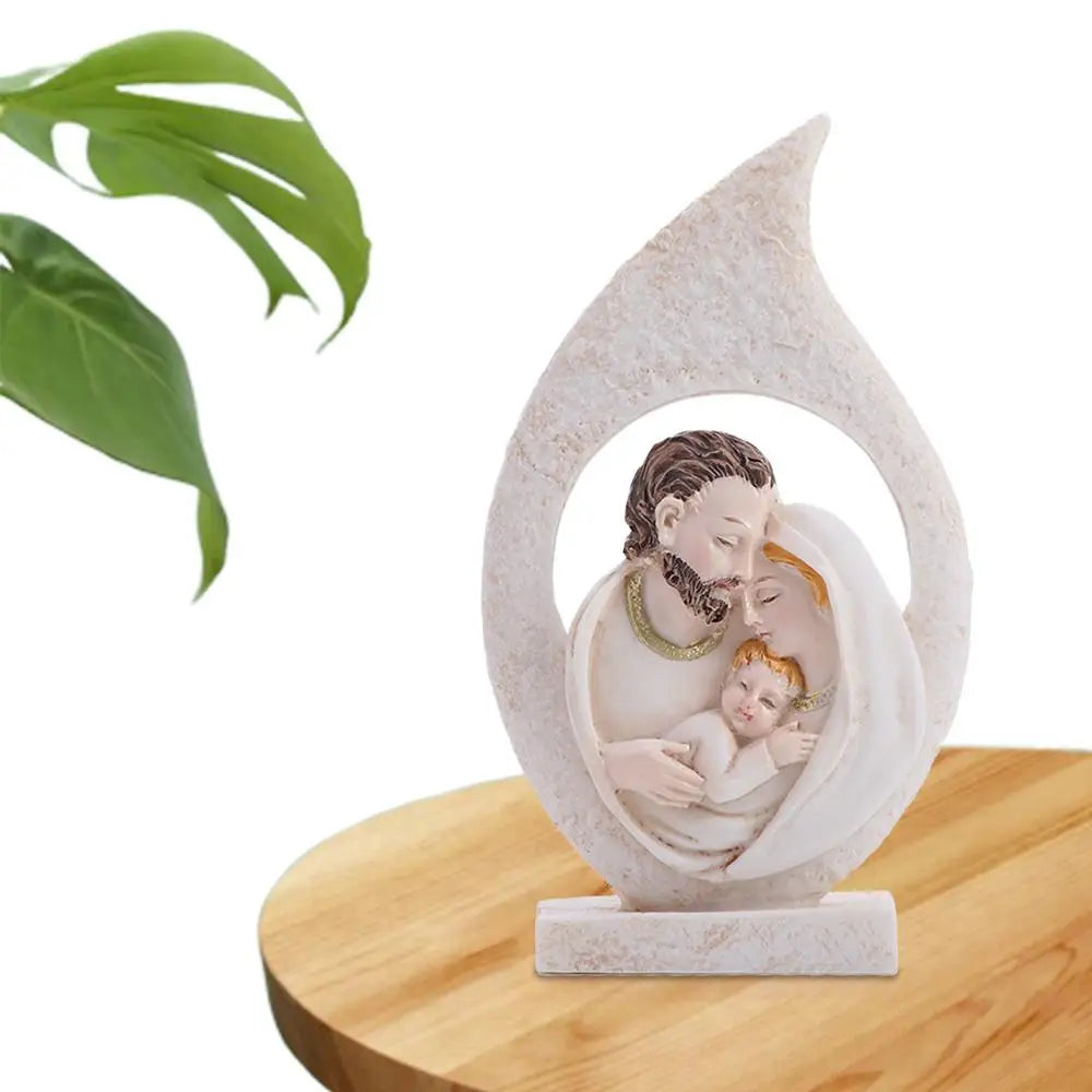 Sacred Hearts Holy Family Resin Nativity Figurine | Hand-Painted