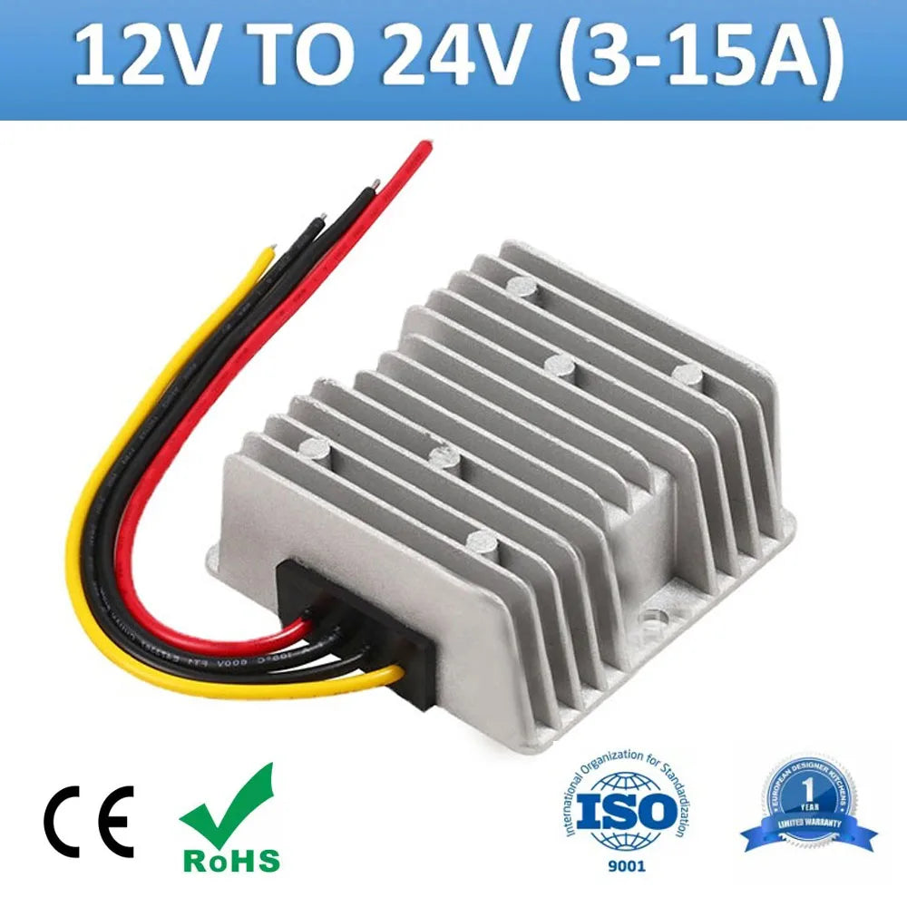 12 volts to 24 volts DC DC Step Up 12v to 24v Voltage Regulator 15A 12A 10A 8A 5A 3A Boost Power Converter Non Isolated CE RoHS Oasis Select