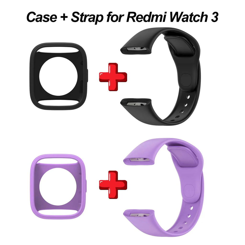 Silicone Band & Case Cover for Xiaomi Redmi Watch 3 Smartwatch Band & Case Oasis Select
