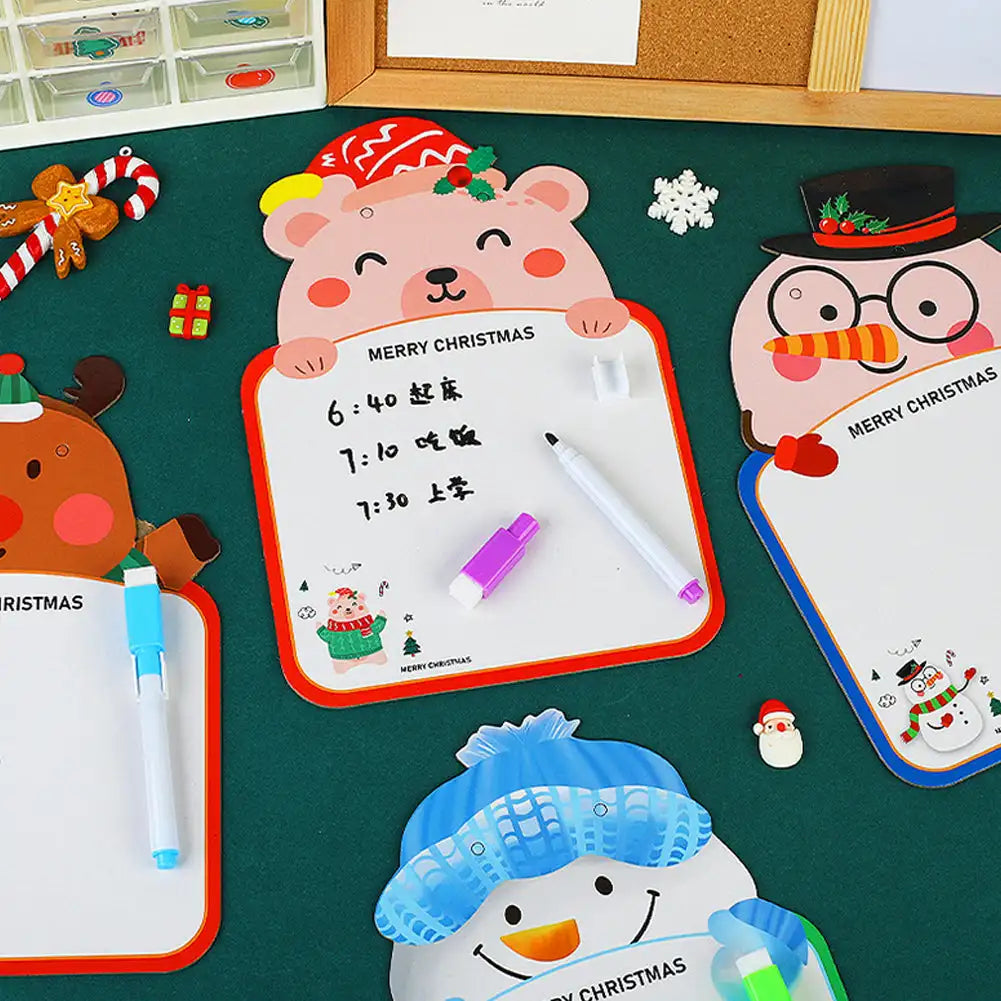 Chirstmas Kids Double-sided Whiteboard Cartoon Animal Two-sided Reusable Whiteboard Children's Drawing Graffiti Cardboard Oasis Select