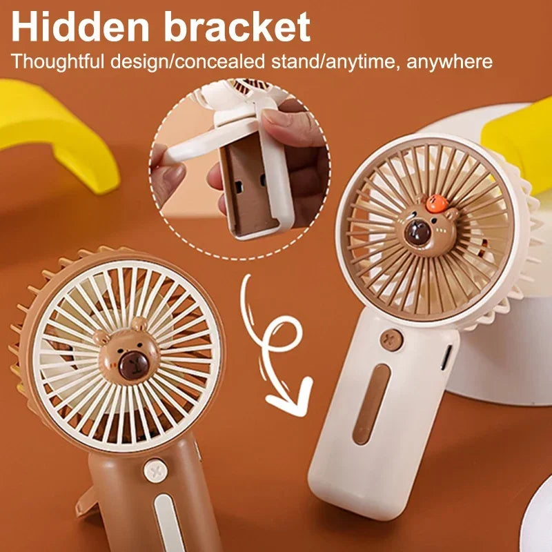Fan USB Rechargeable Foldable Stand Mini Cooler Portable Wind Device For Outdoor Travel Desk Daily Summer Cooling Accessory Gift Oasis Select