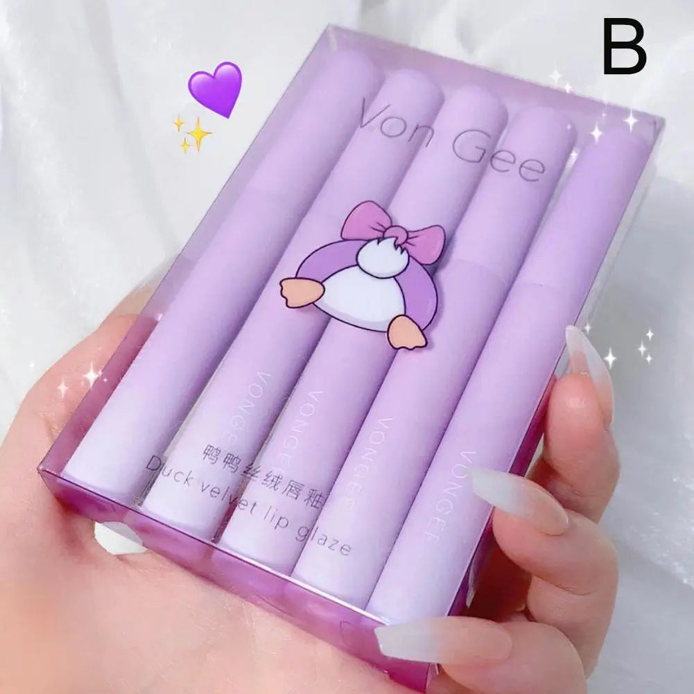 5-Color Matte Lipstick Set – Waterproof Long Lasting Lip Glaze Matte Lip Glaze Set Oasis Select 02