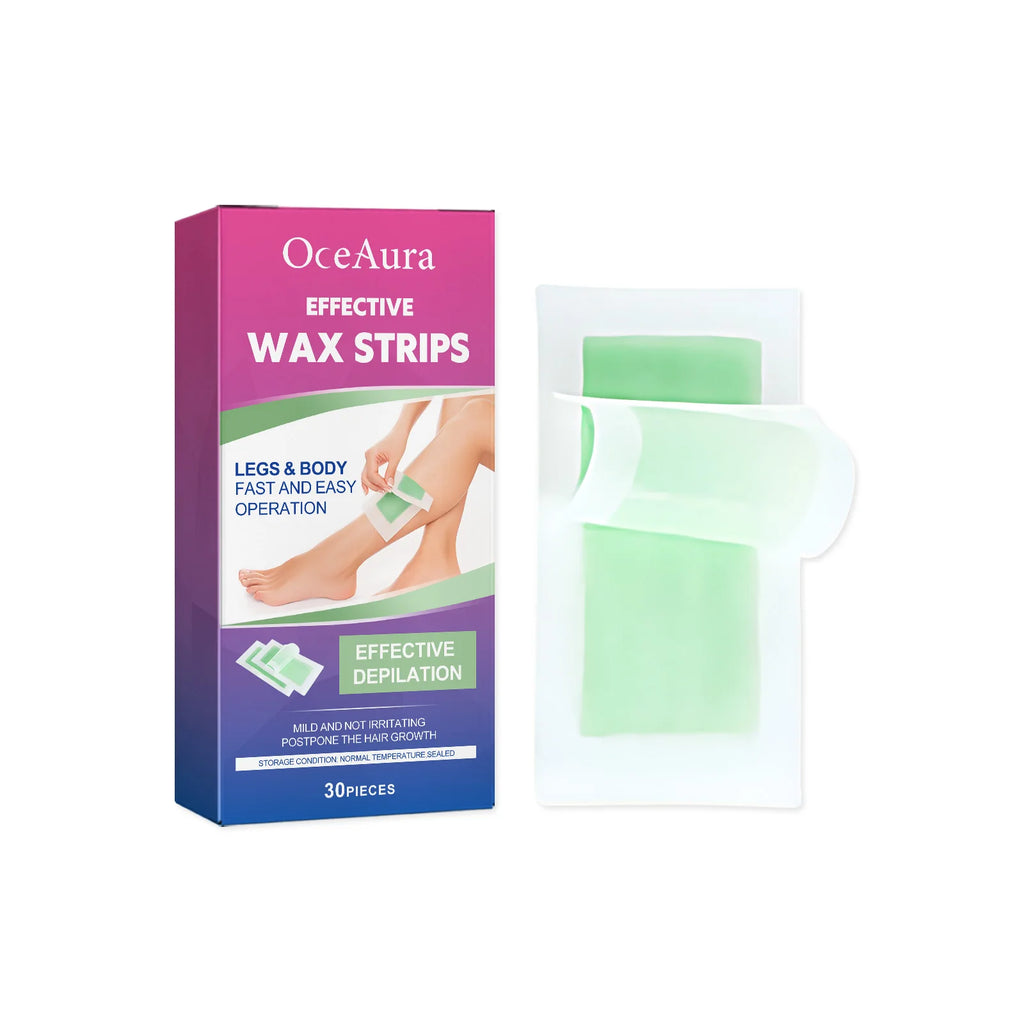 Hair Removal Wax Strip Professional Depilatory Cold Wax Strip Long Lasting Smooth Effective Gentle Body Facial Depilatory Oasis Select Aloe
