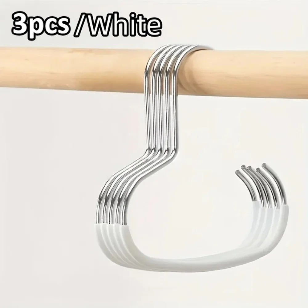3/5pcs Stainless Steel Hat Hanger Hooks,Non-Slip Round Ring Closet Organizer for Hats Scarves,Space-Saving Wardrobe Storage Hook Oasis Select 3pcs white