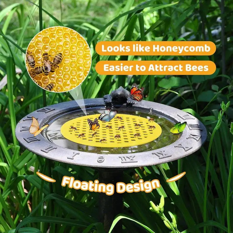 Floating Bee Island-Bee Waterer Hexagonal Bee Insect Drinking Tray Acrylic Beekeeping Setups Luring insects Waterer Catcher Cups Oasis Select