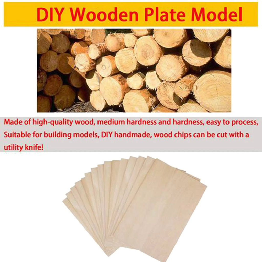 LIKE WISH 20 Pack Unfinished Wood Sheets,Glued Laminated Wood Thin Wood Board For House Aircraft Ship Boat Arts And Crafts,DIY O Oasis Select
