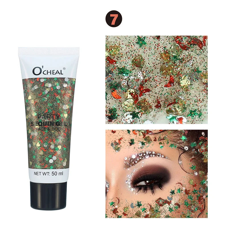 Party Sequin Glitter Gel – Waterproof & Sweat-Proof Body Glitter Body Glitter Gel Oasis Select 7