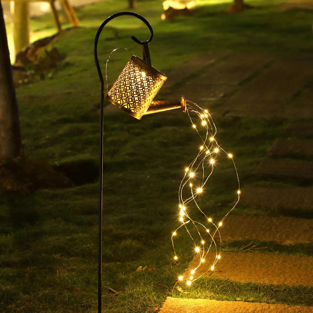 Fairy Plug Solar Kettle Light Water Flashing Trumpet Kettle Lawn Light Solar Outdoor Light Solar Power Oasis Select Small kettle warm