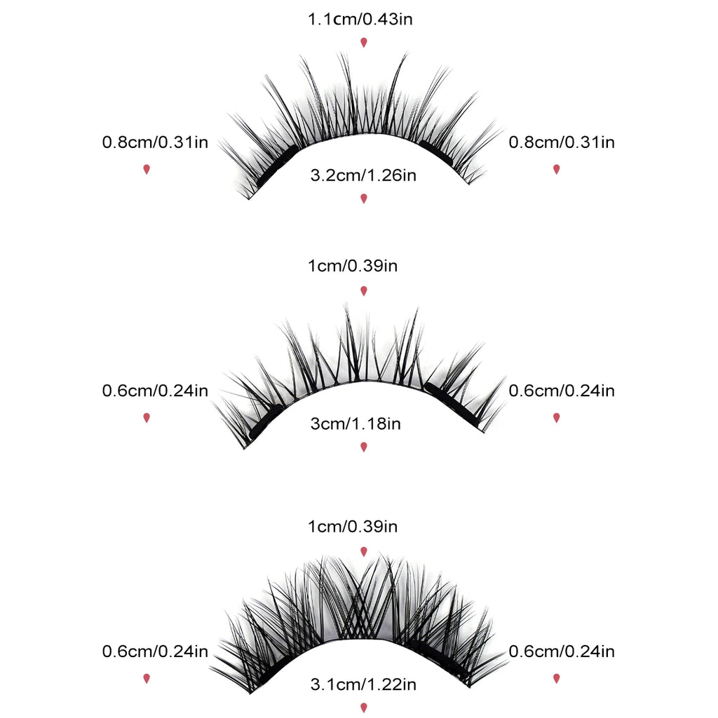 MAGEFY 3 Pairs Magnetic Eyelashes with Applicator Glue Free Reusable Magnetic Lashes Multiple Styles Natural Anime Magnetic Lash Oasis Select